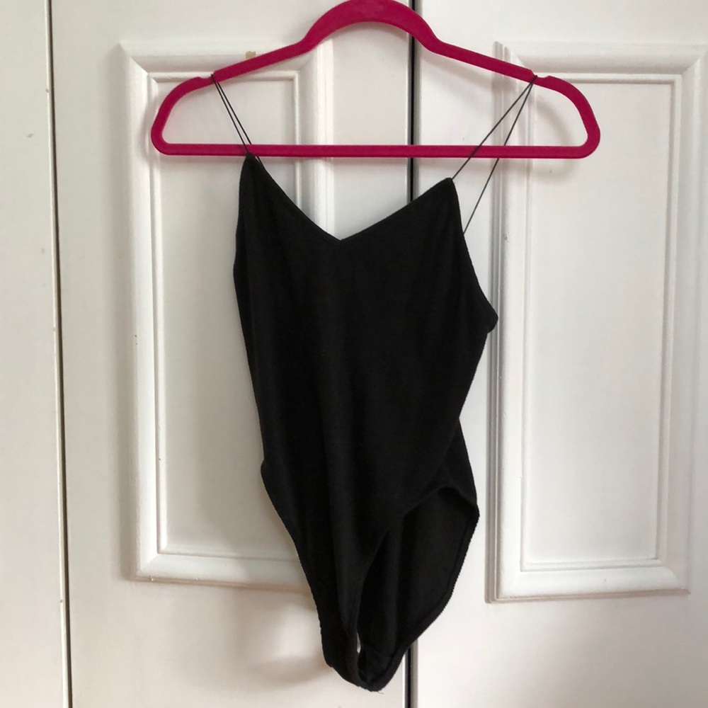 Black ribbed bodysuit